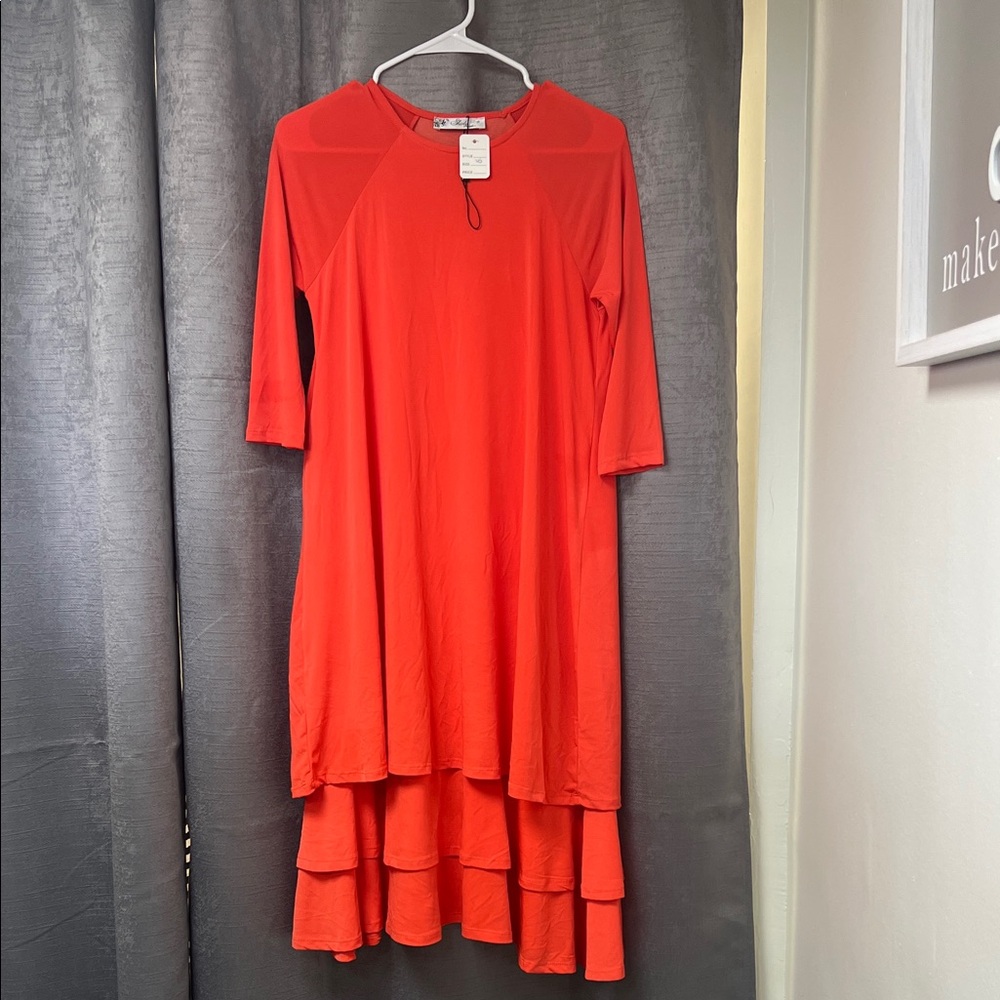 Elegant orange Layered Dress